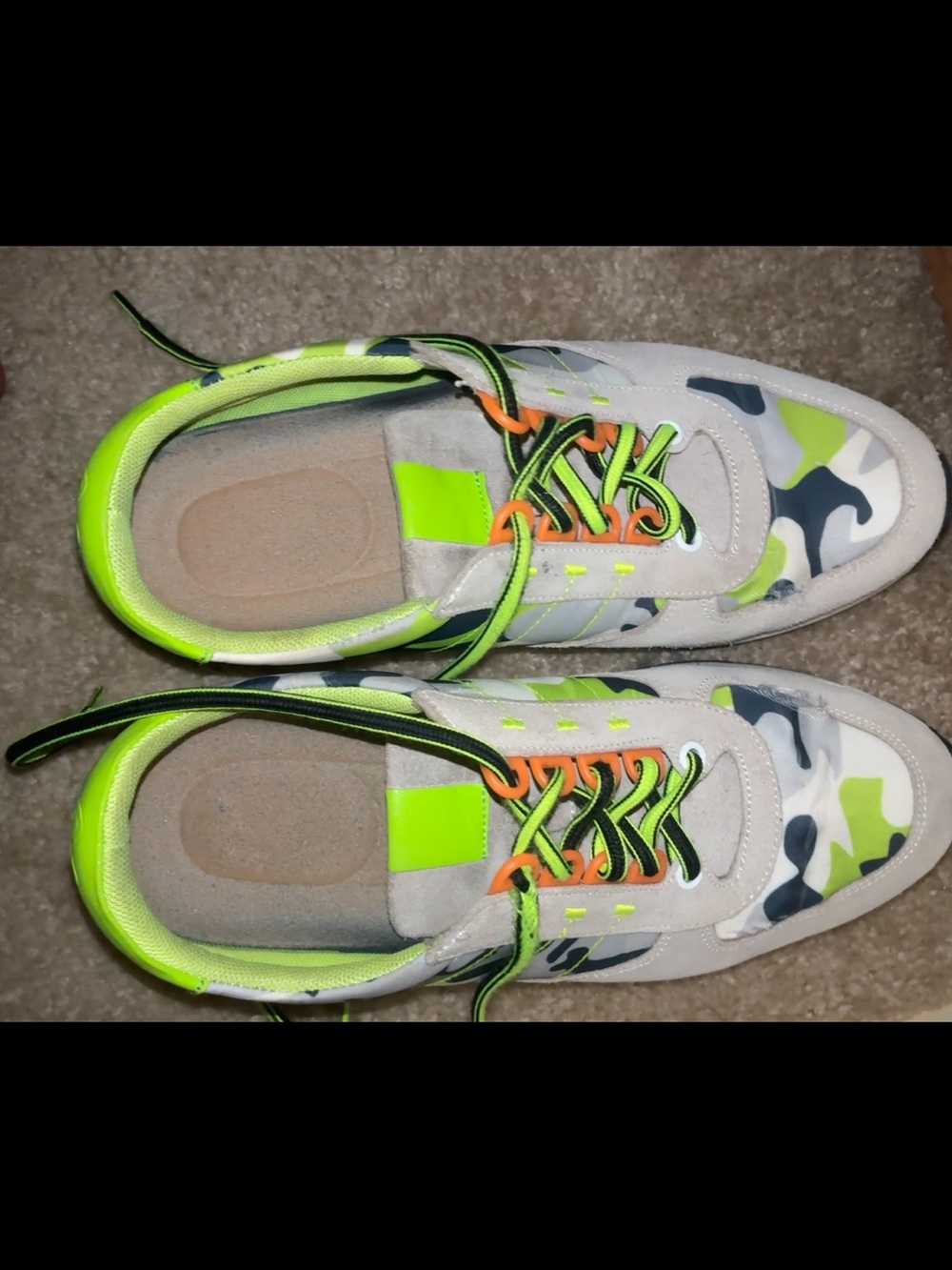 Robert Graham Edge  Men's Neon Green Camo Sneakers